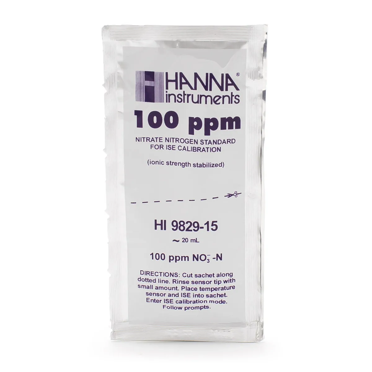 100 ppm Nitrate Standard (as N) Sachets for HI9829 (25 x 25 mL) — photographie principale
