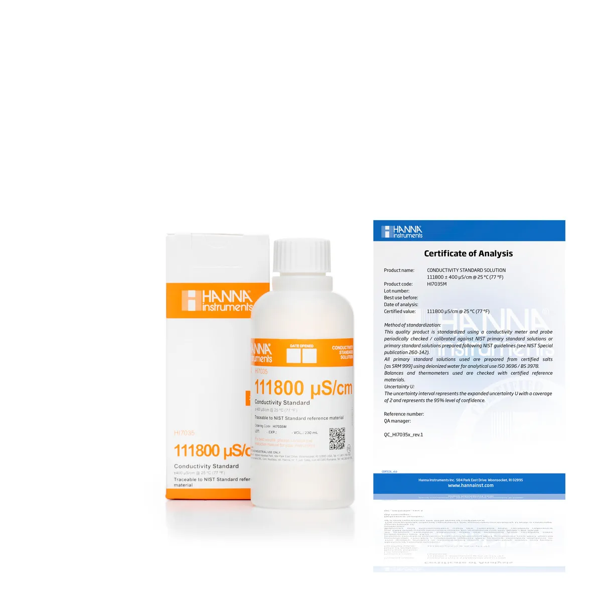 111800 µS/cm Conductivity Standard (230 mL Bottle) — main photograph