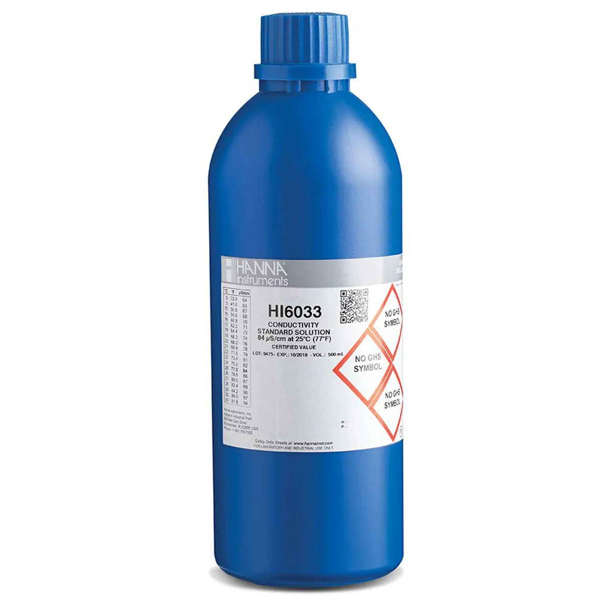 84 µS/cm Conductivity Standard in Light Block Bottle (500mL) — main photograph