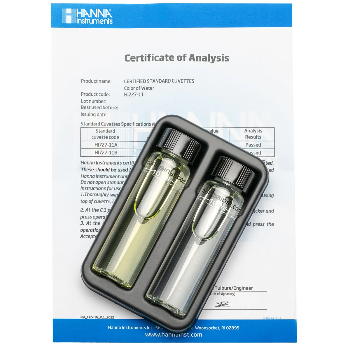 Color of Water Checker® HC Calibration Check Set — main photograph