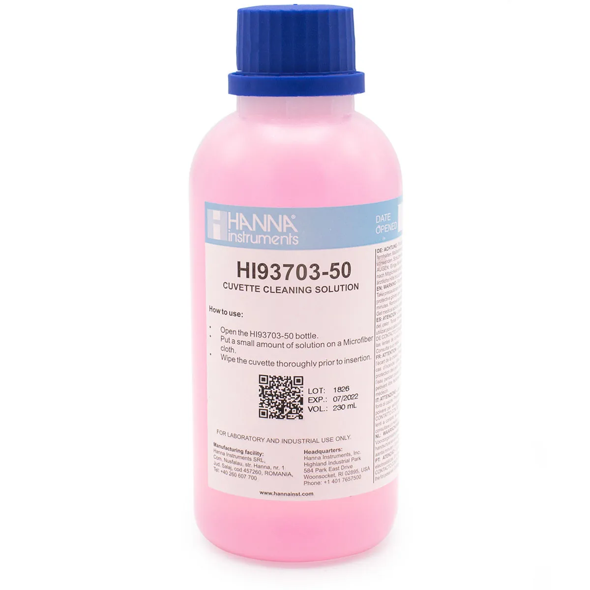 Cuvette Cleaning Solution (230 mL) — photographie principale