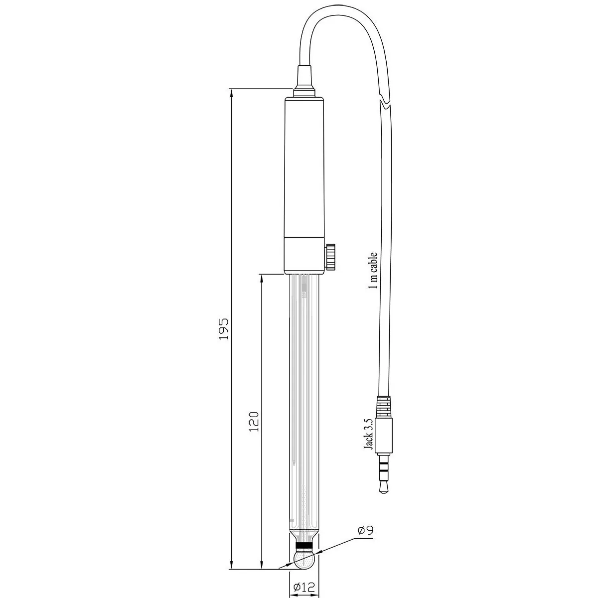 Digital Glass Body pH Electrode with Matching Pin for General Purpose — view 2