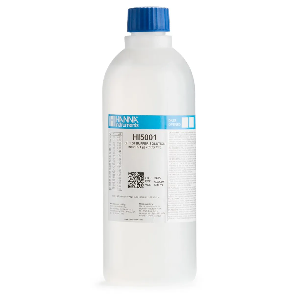 pH 1.00 Technical Calibration Buffer (500 mL)(Certificate Supplied) — photographie principale