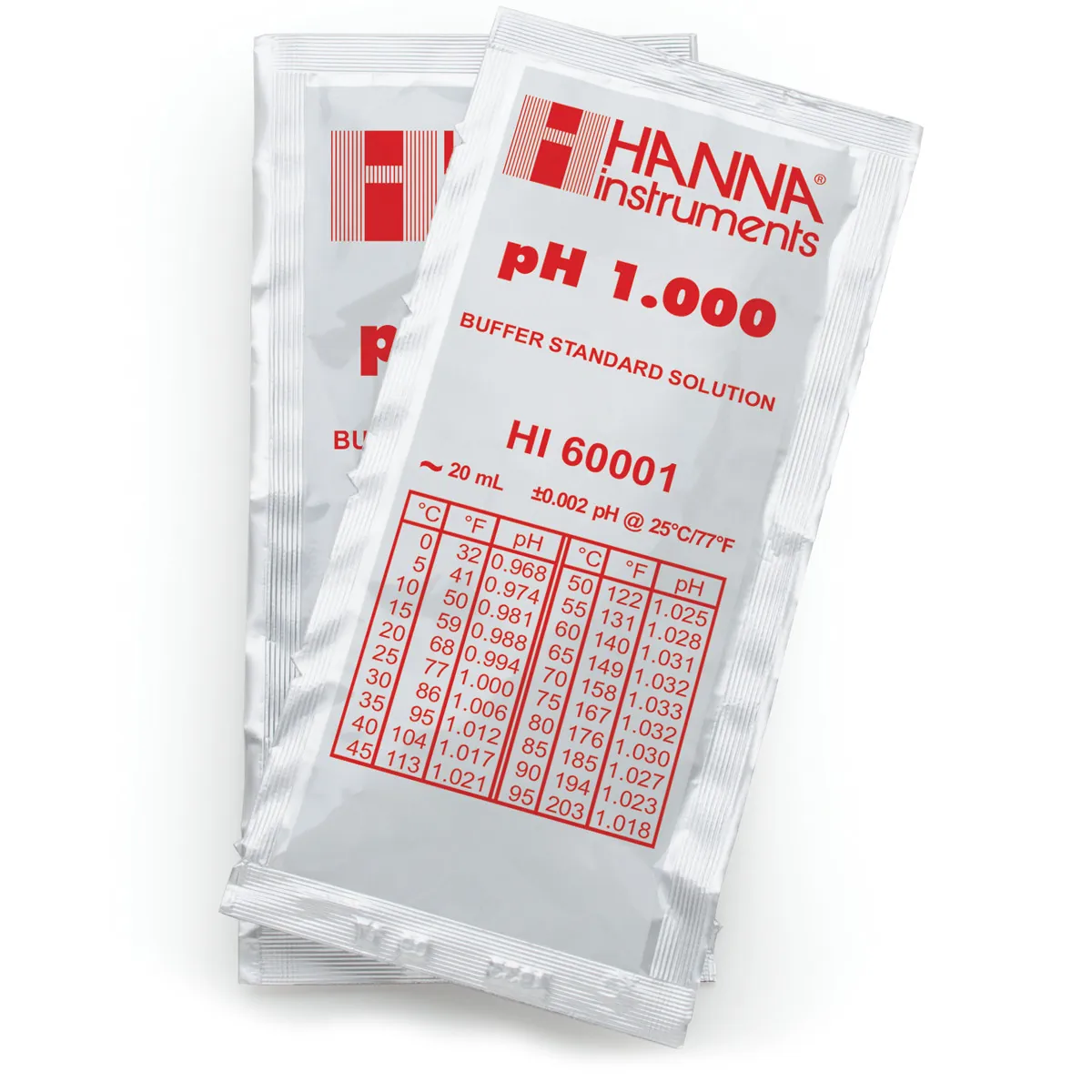 pH 1.000 Millesimal Buffer Solution (25 x 20 mL) Sachets — main photograph
