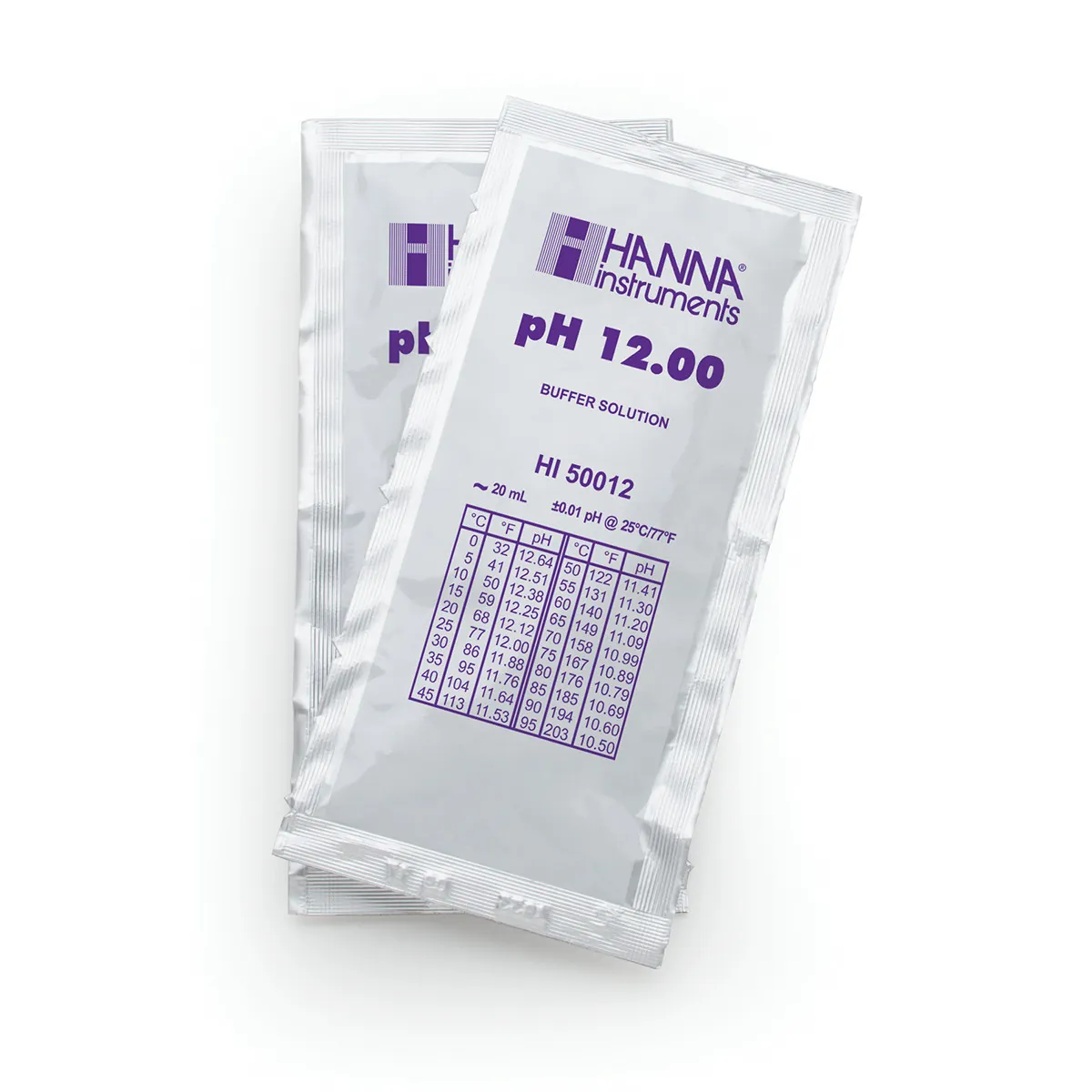 pH 12.00 Technical Calibration Buffer (10 x 20 mL) Sachets — main photograph