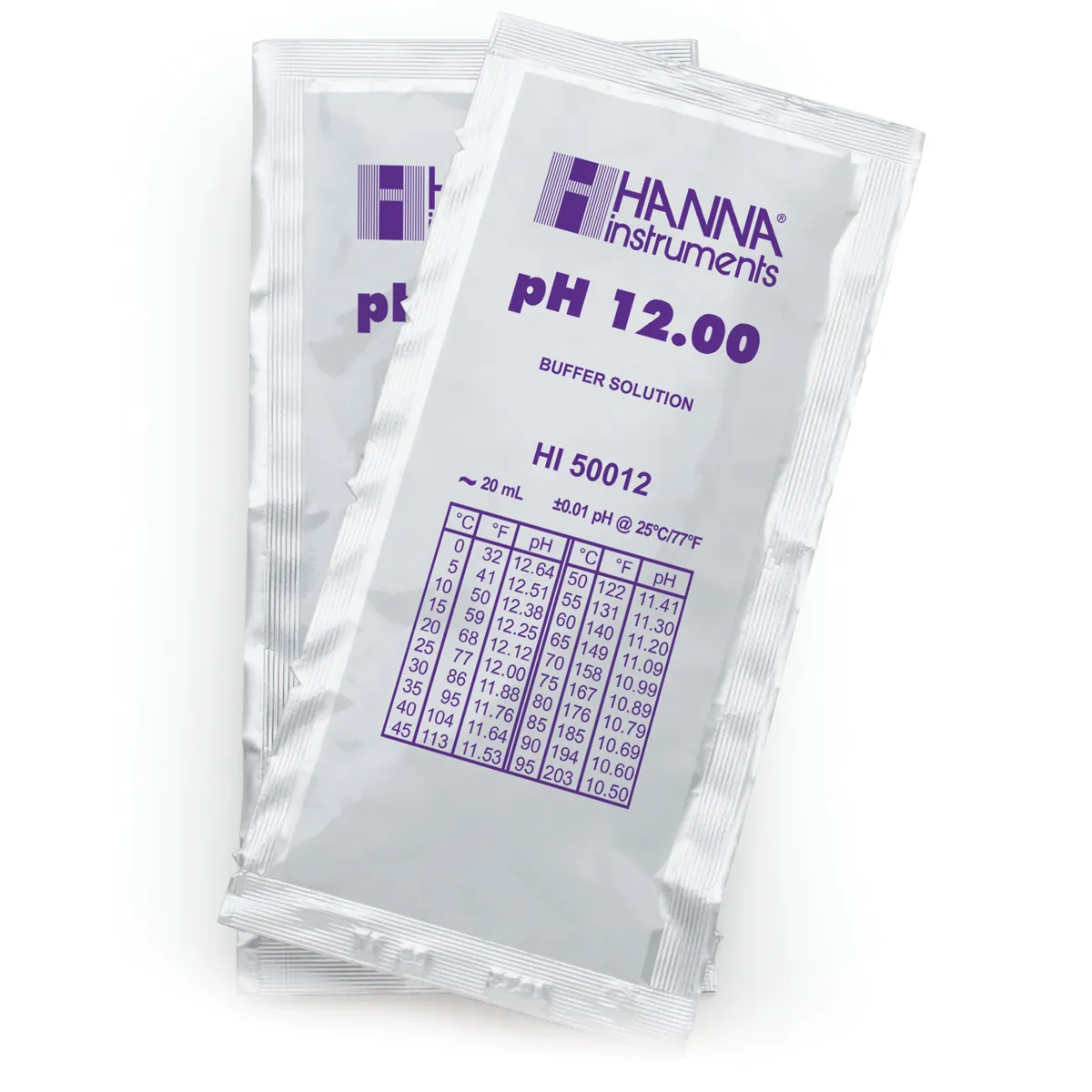pH 12.00 Technical Calibration Buffer (25 x 20 mL) Sachets — main photograph