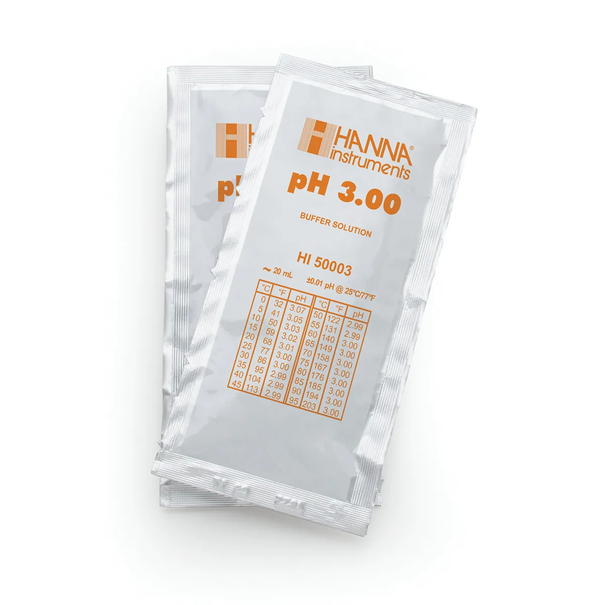 pH 3.00 Technical Calibration Buffer (25 x 20 mL) Sachets — main photograph