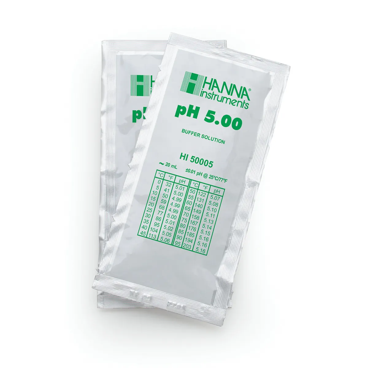 pH 5.00 Technical Calibration Buffer (25 x 20 mL) Sachets — photographie principale