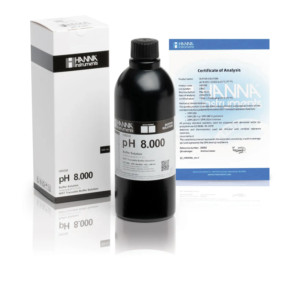 pH 8.000 Millesimal Calibration Buffer (500 mL) — main photograph
