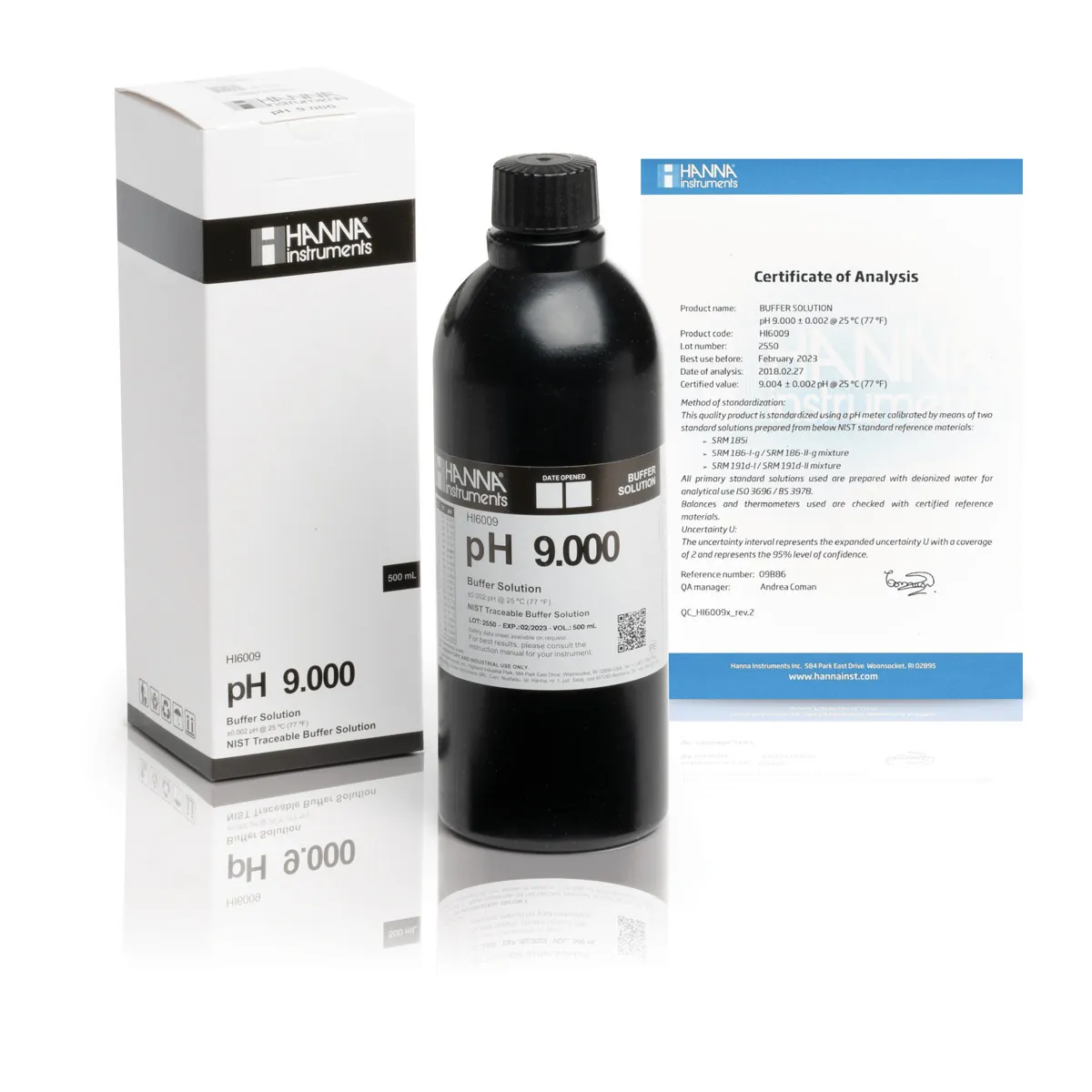 pH 9.000 Millesimal Calibration Buffer (500 mL) — main photograph