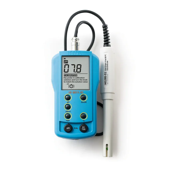 pH/EC/TDS/Temperature meter with HI1285-51 electrode; EC range: 0 to 6000 µS/cm, TDS range: 0 to 3000 ppm (mg/L) — photographie principale